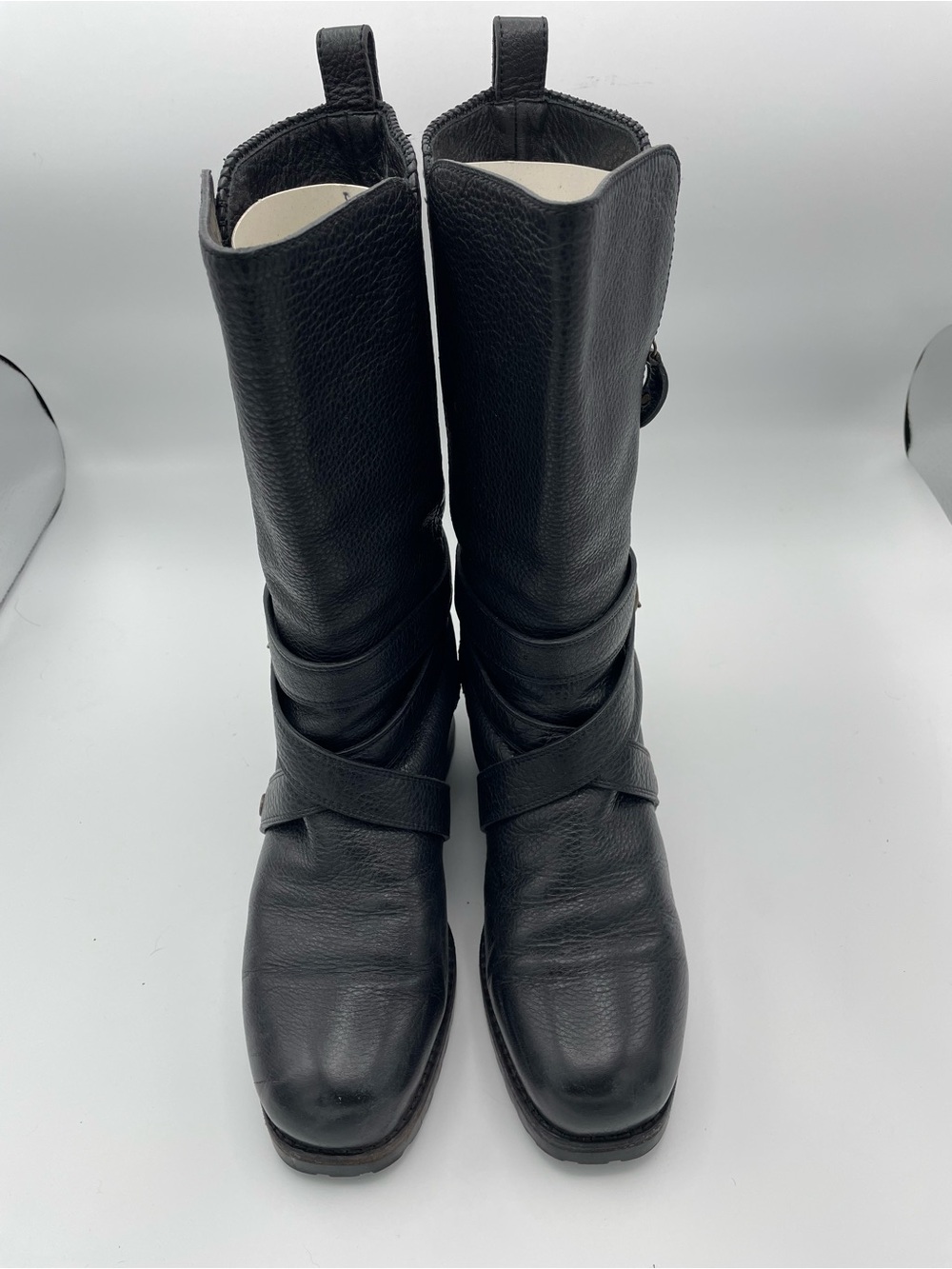 DONNA KARAN LAMBSKIN MOTO BOOTS